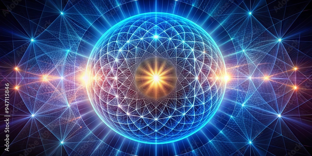 Fototapeta premium Sacred geometry portal with alpha brainwave energy , meditation, relaxation, spiritual, geometric, flow, harmony, balance