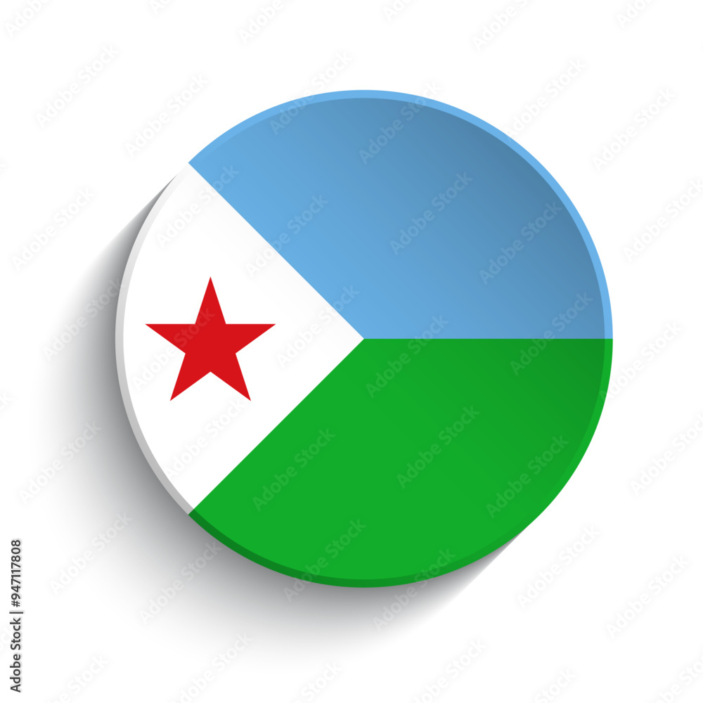 Djibouti flag button Djibouti flag button