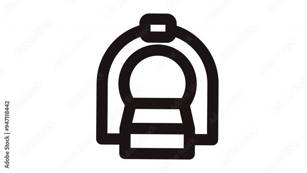 Black and white outline of a medical scanner, perfect for healthcare presentations, medical websites, and educational materials related to diagnostics Black and white outline of a medical scanner, perfect for healthcare presentations, medical websites, and educational materials related to diagnostics