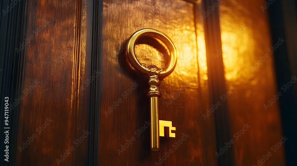 custom made wallpaper toronto digitalA conceptual image depicting a golden key unlocking a door symbolizing the achievement of success growth and new opportunities  The image represents the potential for breakthrough innovation