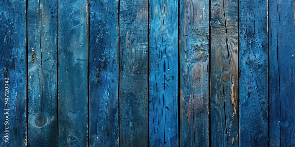 A close-up of a blue painted wooden wall A close-up of a blue painted wooden wall
