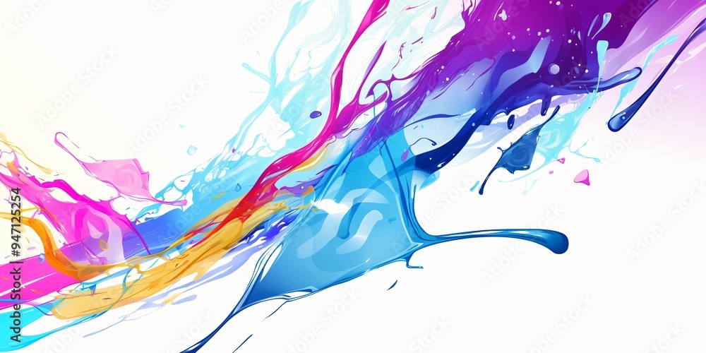 Vibrant abstract paint splash in a rainbow of colors Vibrant abstract paint splash in a rainbow of colors