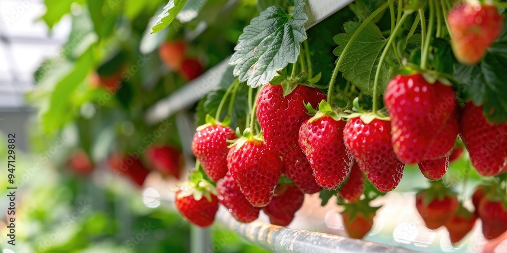 Images of Nutritious Hydroponically Grown Strawberries Images of Nutritious Hydroponically Grown Strawberries