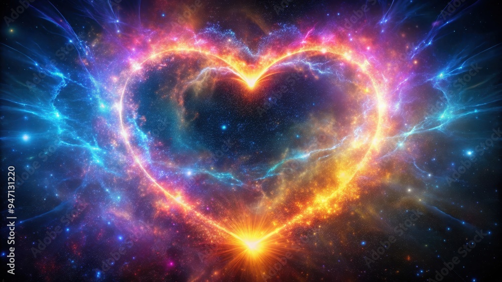 Explosion in galaxy forming neon heart shape , Valentine's Day, space, love, romantic, colorful, cosmic, astronomy, event Explosion in galaxy forming neon heart shape , Valentine's Day, space, love, romantic, colorful, cosmic, astronomy, event