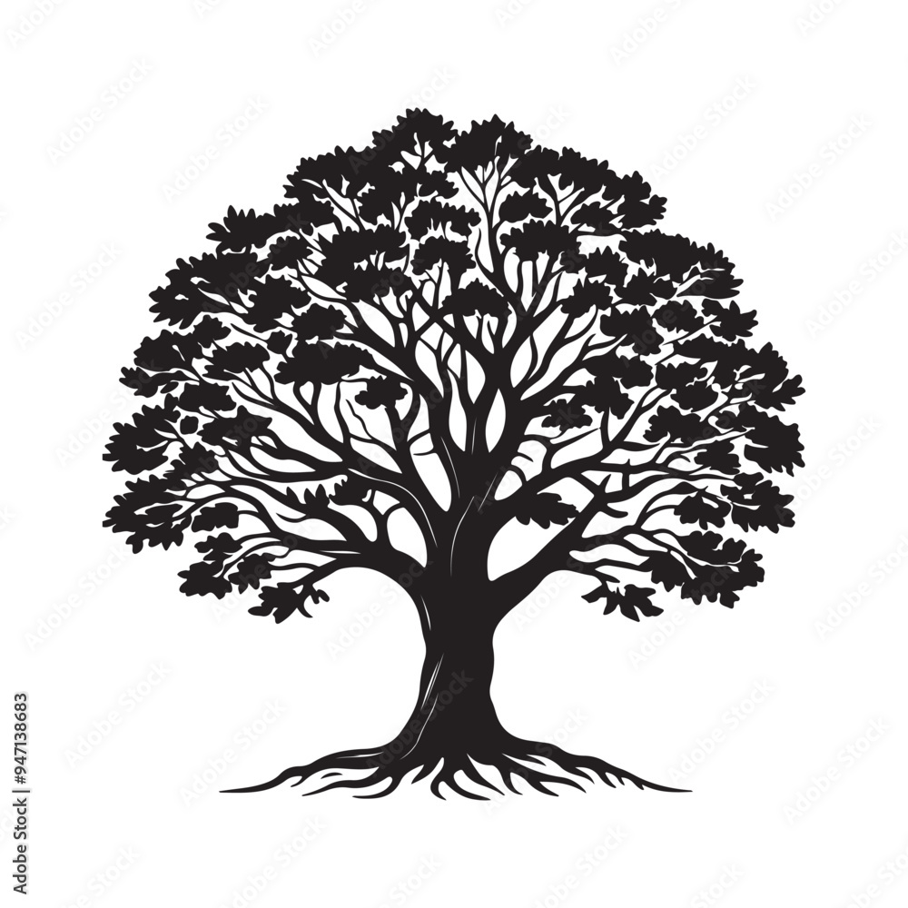Obraz premium Elegant Tree Vector Perfect for NatureThemed Designs and Projects