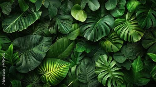 Wallpaper Mural A lush and vibrant background of tropical leaves Torontodigital.ca