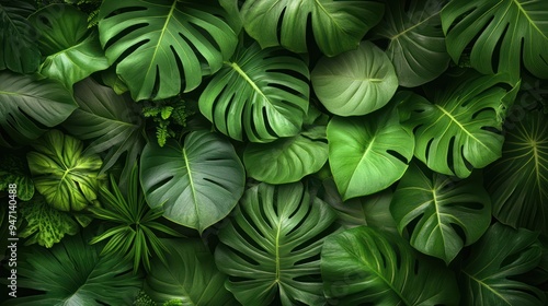Wallpaper Mural A lush and vibrant background of tropical leaves Torontodigital.ca
