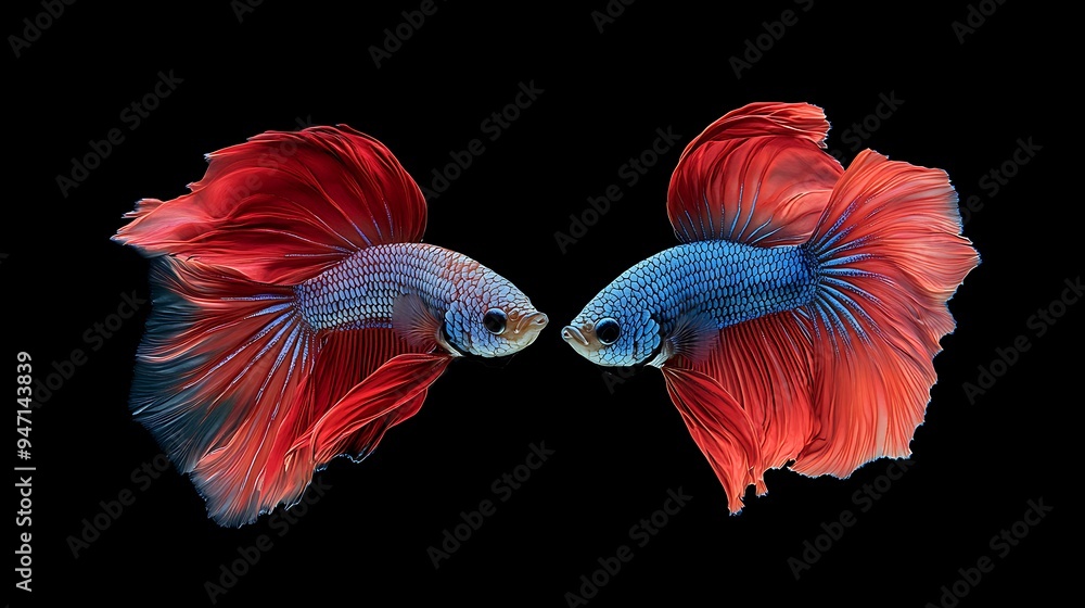 Two Siamese Fighting Fish in a Dance of Colors Two Siamese Fighting Fish in a Dance of Colors