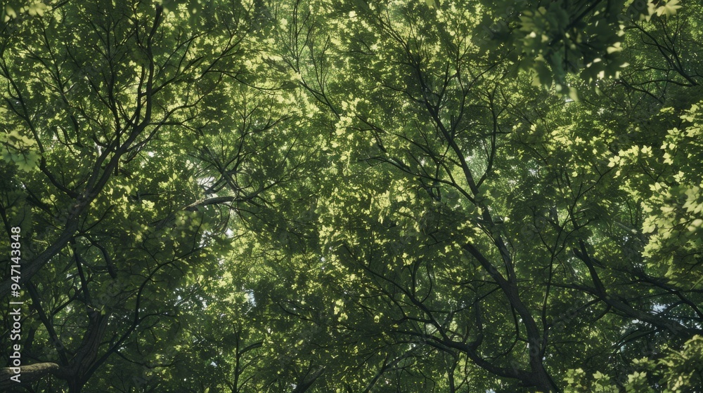 A pair of giraffes standing amidst trees and foliage, offering a unique perspective on these tall creatures A pair of giraffes standing amidst trees and foliage, offering a unique perspective on these tall creatures