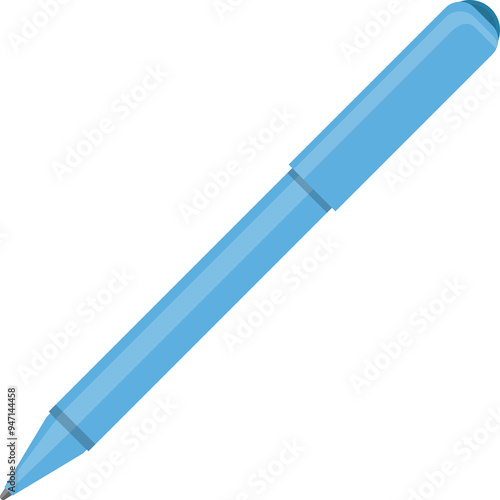 Stationery blue ballpoint pen