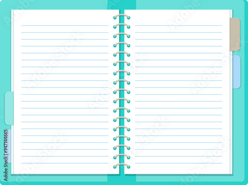 Fotografie Loose-leaf notebook lined blank memo note paper