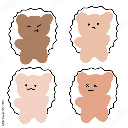 Pastel Hedgehog Vector | Various Expressions | Cute Line Art | Minimalist Design (4 Vectors)