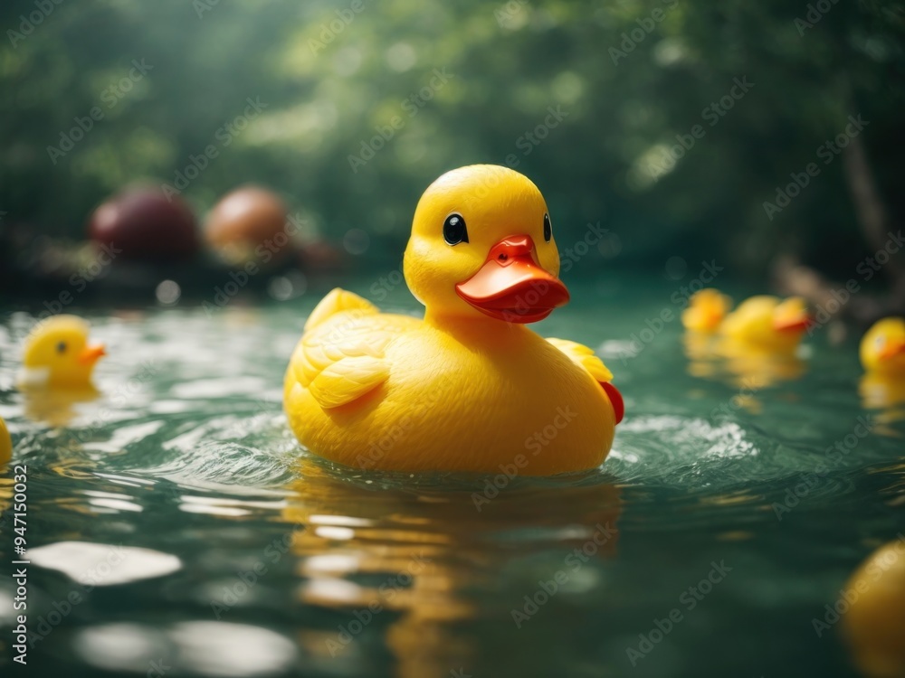yellow rubber duck on water yellow rubber duck on water