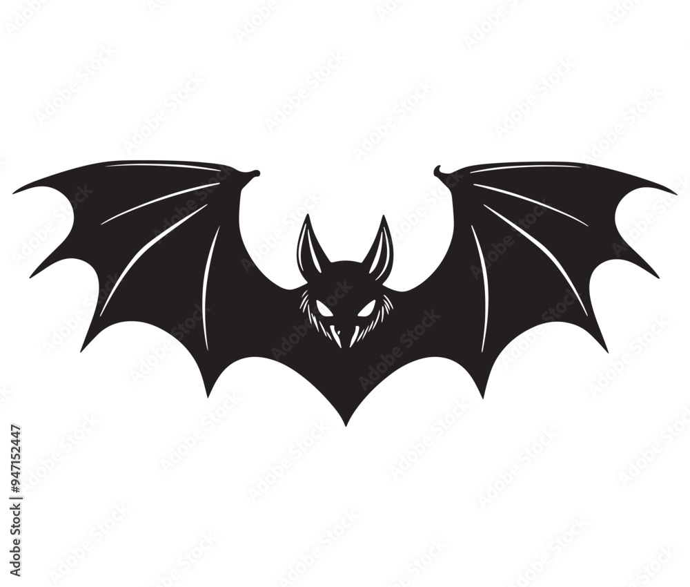 Bat icon silhouette on white background Vector illustration Bat icon silhouette on white background Vector illustration