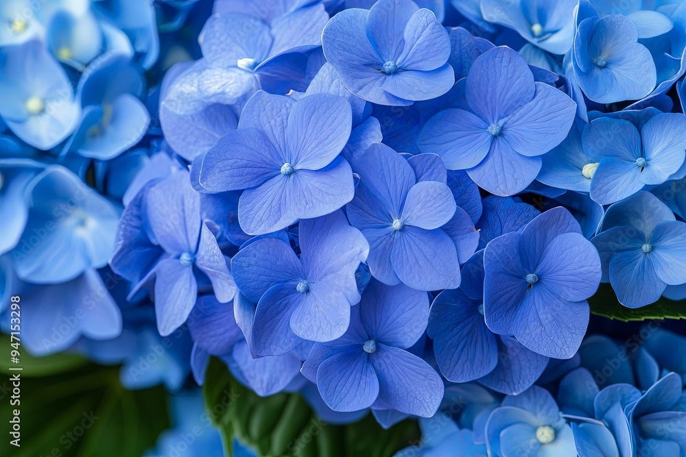 Macro Photography Blue Hydrangea Flowers Closeup Macro Photography Blue Hydrangea Flowers Closeup