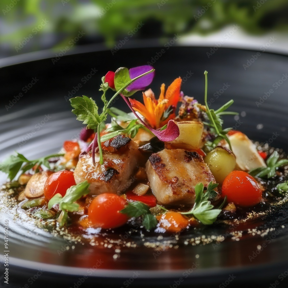 Chef's special dish with unique ingredients Chef's special dish with unique ingredients