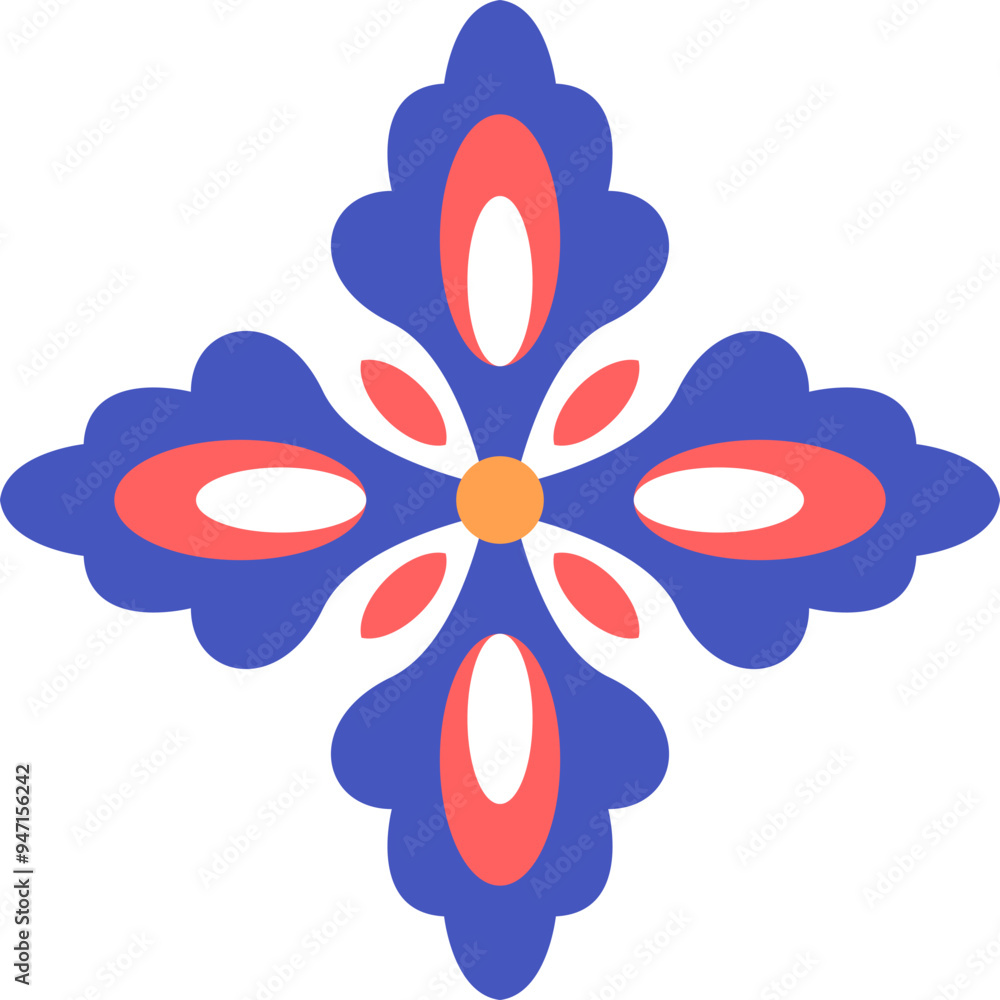 Decorative Flower Icons in Flat Style Decorative Flower Icons in Flat Style