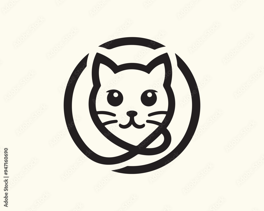 Cat logo design icon symbol vector illustration