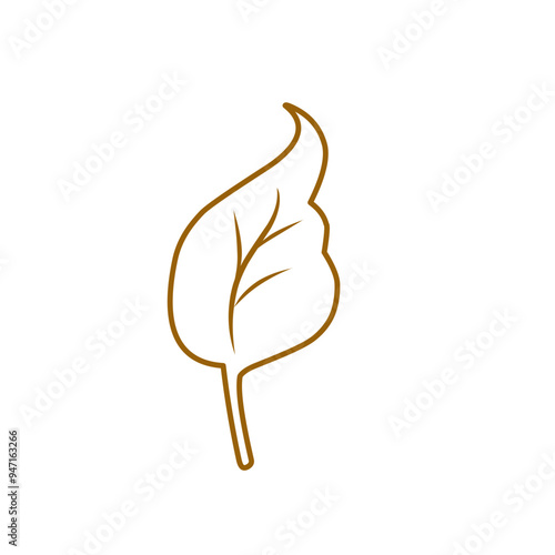 brown leaf outline