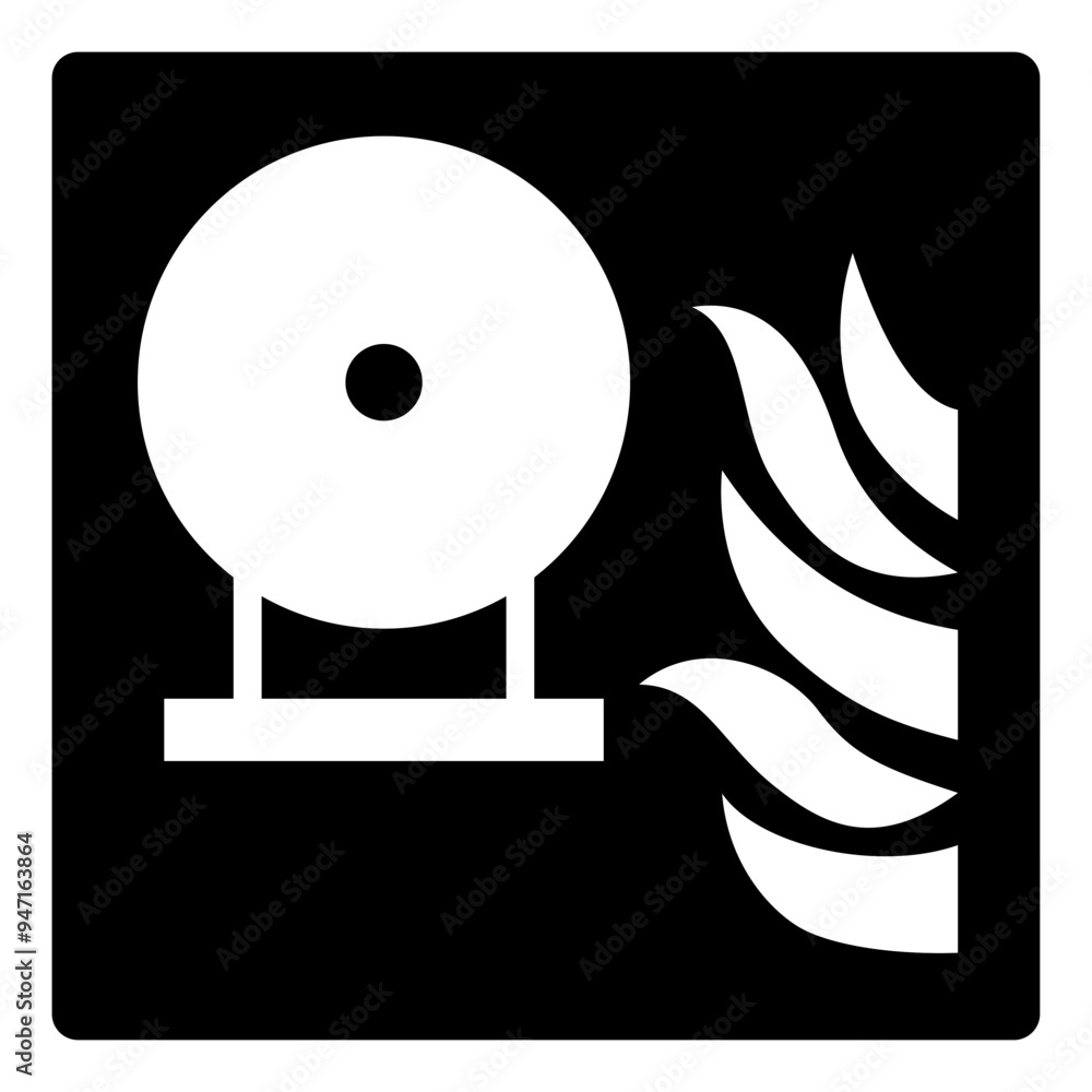 Fototapeta premium ISO fire prevention safety signs_remote release station_symbol and pictogram only_black and white edition