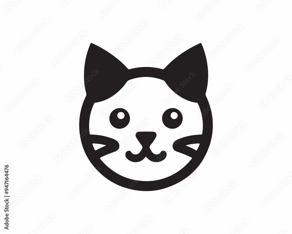Silhouette Cat logo design icon symbol illustration Silhouette Cat logo design icon symbol illustration