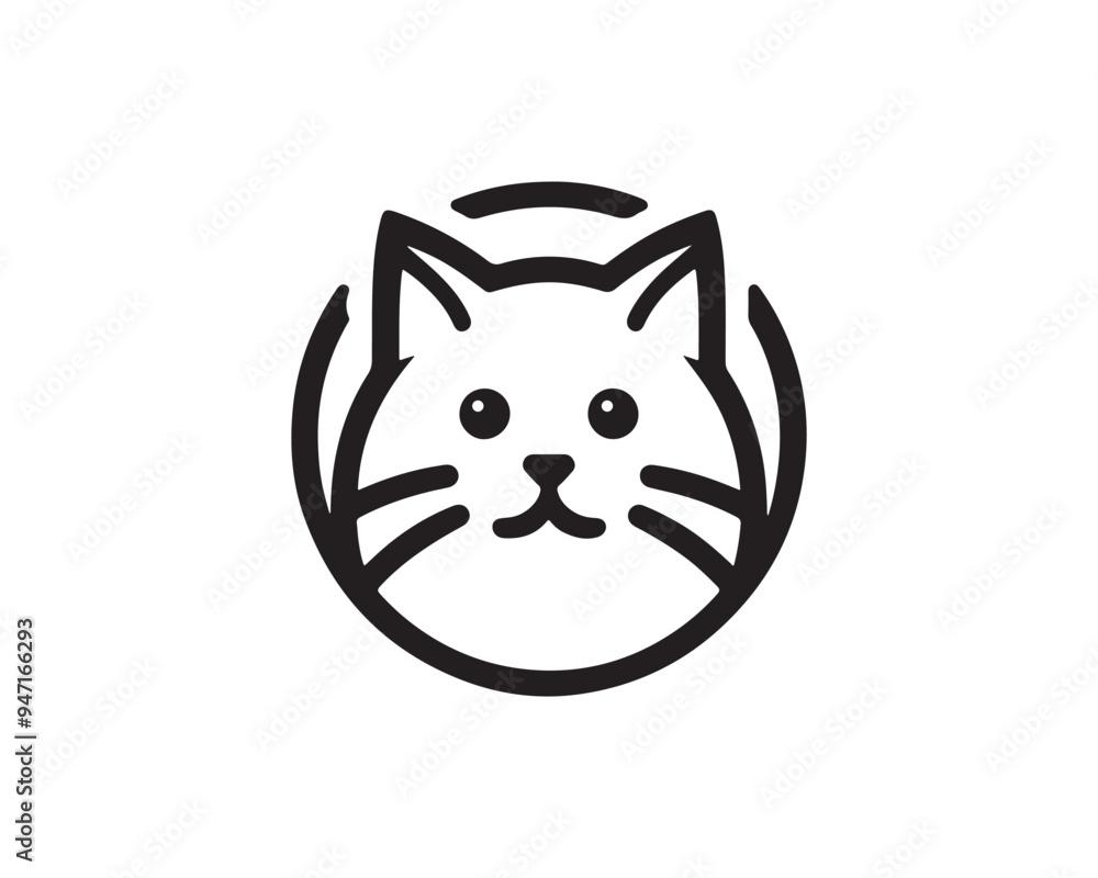 Thin line Cat logo icon vector template Thin line Cat logo icon vector template