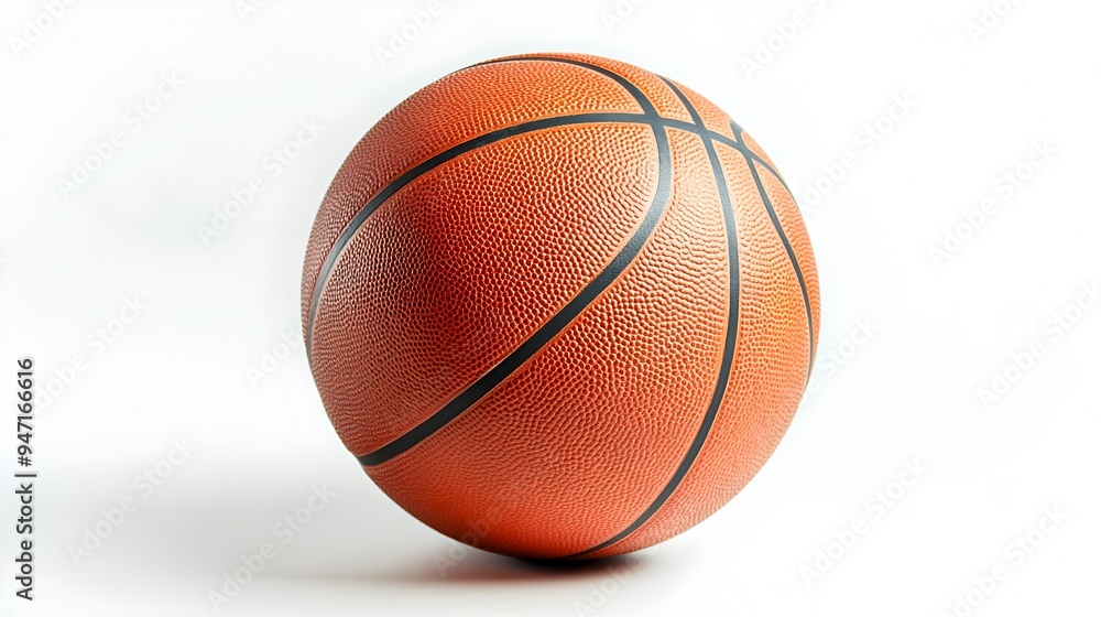 Closeup of an orange leather basketball on a white background Closeup of an orange leather basketball on a white background