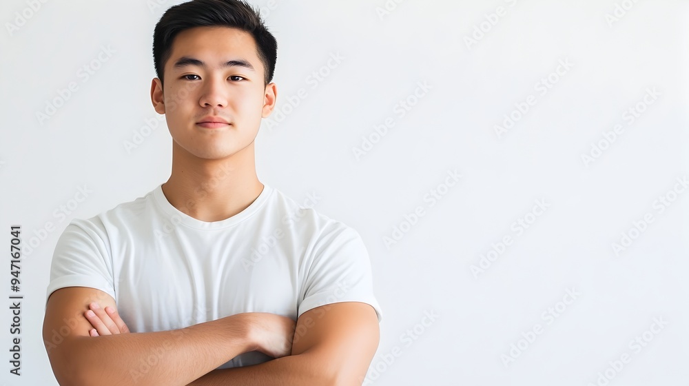 Confident Asian Man Crossing Arms in Studio Portrait Confident Asian Man Crossing Arms in Studio Portrait