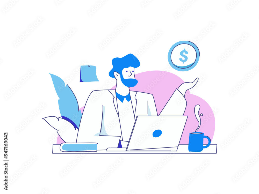 Flat vector illustration of business people operating work scene
Flat vector illustration of business people operating work scene