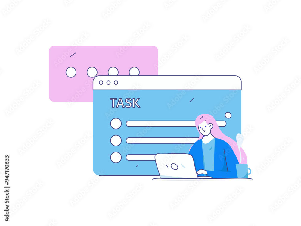 Flat vector illustration of business people operating work scene
Flat vector illustration of business people operating work scene