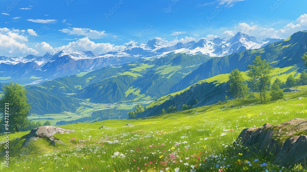 Fototapeta premium 雄大な山岳風景19