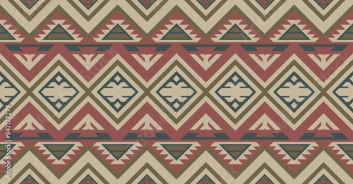 Navajo pattern for making pillows Seamless geometric pattern, Aztec style, used to print blankets and rugs.