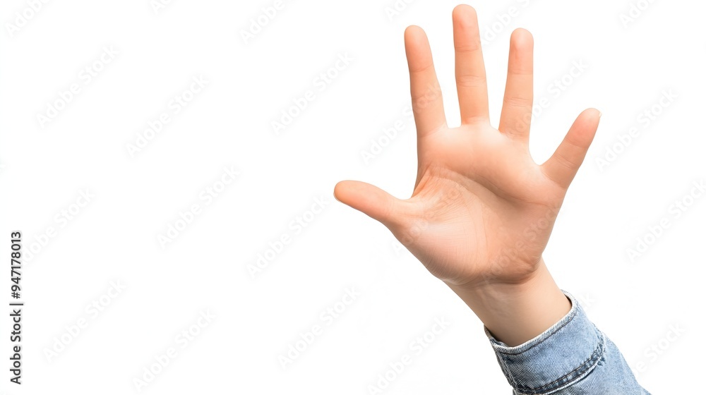 Isolated Hand Gesture of Stop Sign on White Background Isolated Hand Gesture of Stop Sign on White Background