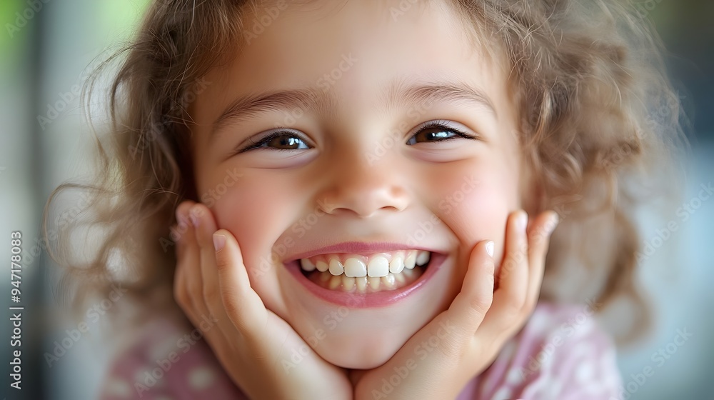 Joyful Child Losing Baby Tooth with Bright Expression Joyful Child Losing Baby Tooth with Bright Expression