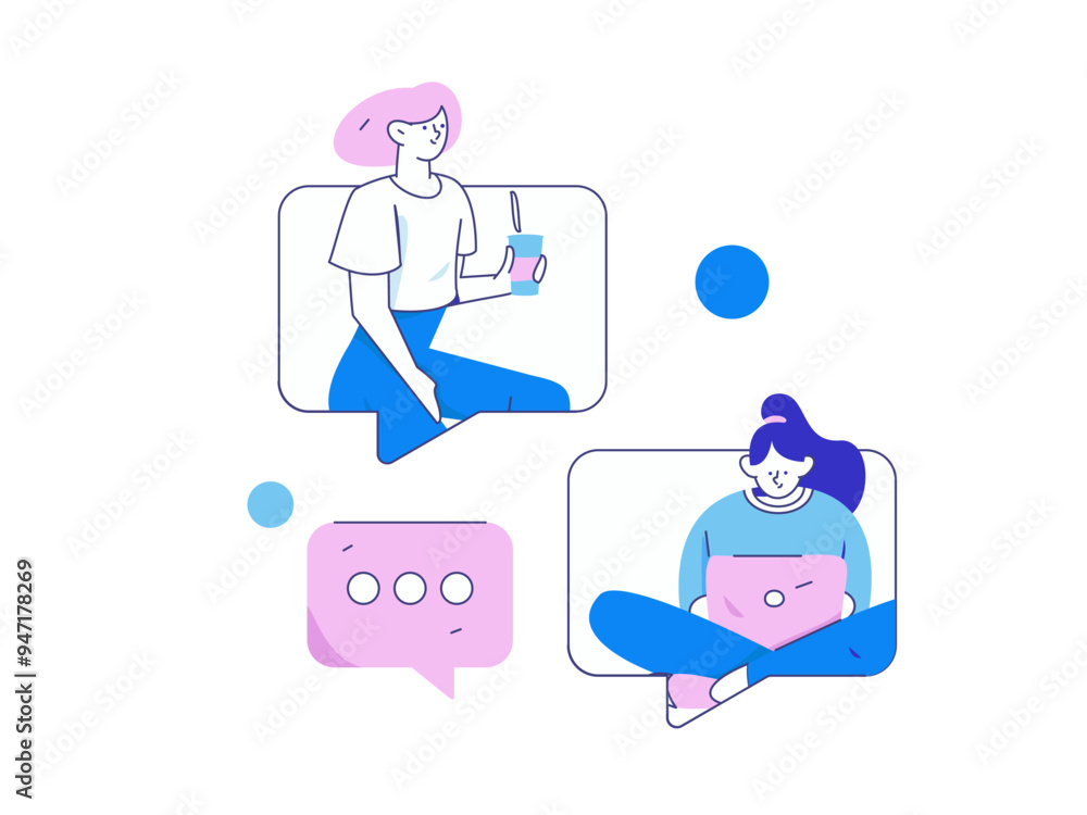 Flat vector illustration of business people operating work scene
Flat vector illustration of business people operating work scene