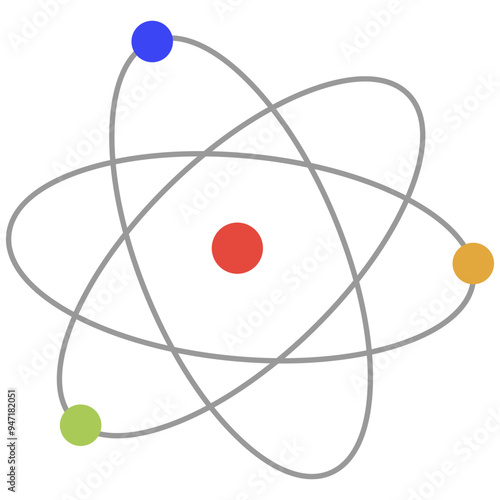 Atom icon isolated on white background.