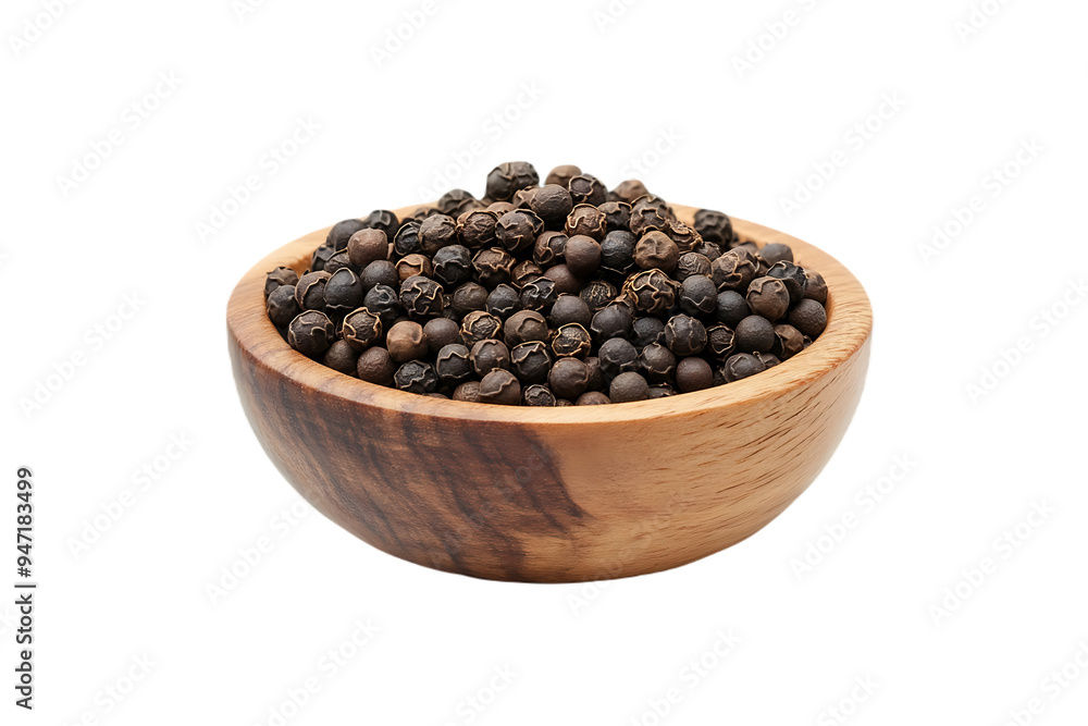 peppercorn in wood bowl isolated on transparent png peppercorn in wood bowl isolated on transparent png