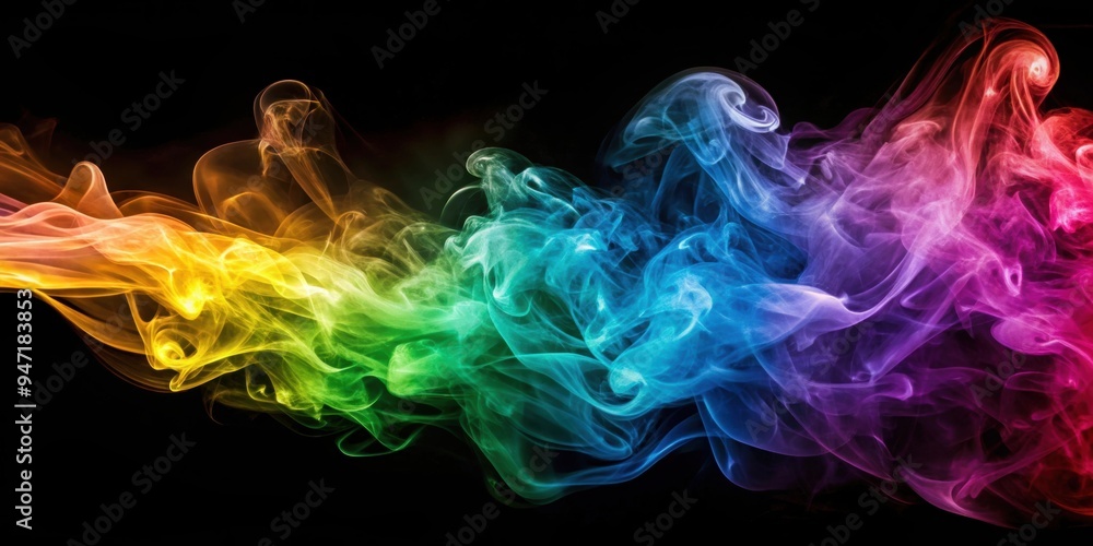 Fototapeta premium Vibrant and alluring colorful swirls of smoke, colorful, smoke, abstract, vibrant, swirls, motion