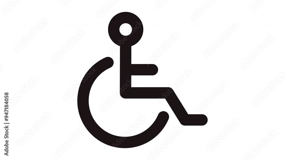 Symbol of person in wheelchair. Suitable for disability awareness campaigns, medical websites, accessibility resources, and inclusive design materials Symbol of person in wheelchair. Suitable for disability awareness campaigns, medical websites, accessibility resources, and inclusive design materials