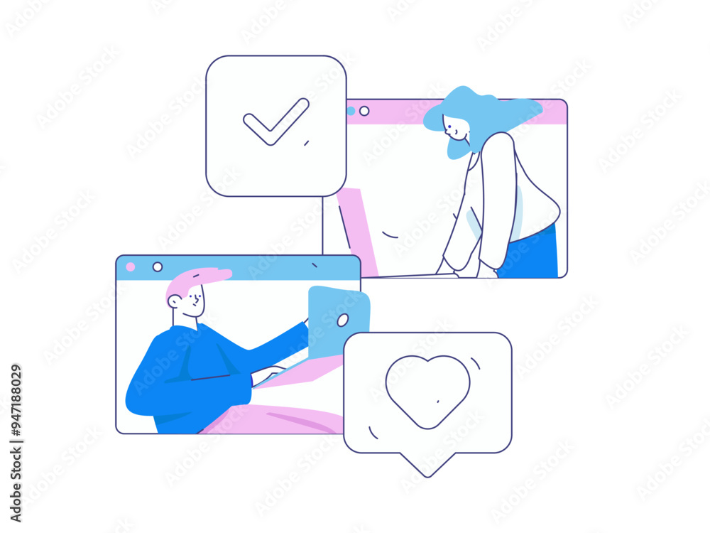 Flat vector illustration of business people operating work scene
Flat vector illustration of business people operating work scene