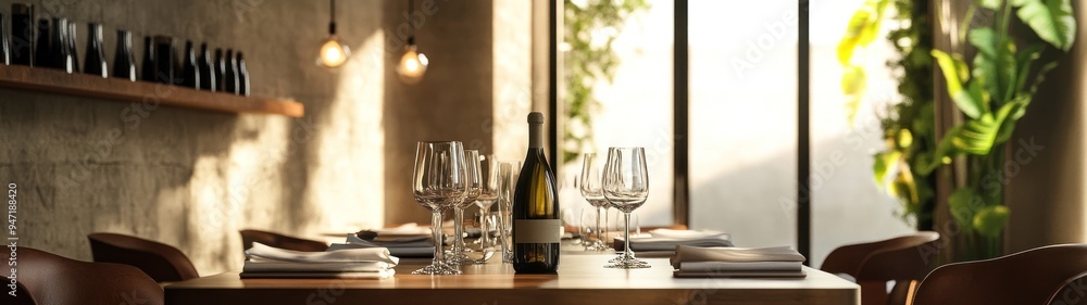 Elegantly Arranged Dining Table: Restaurant Interior. Elegantly Arranged Dining Table: Restaurant Interior.