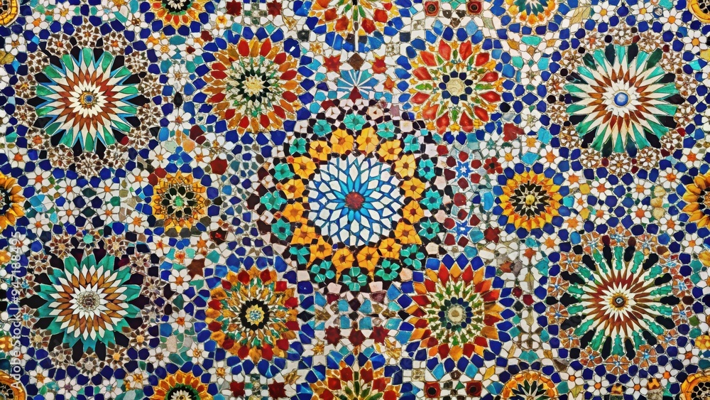 Closeup of vibrant and intricately designed Moroccan tiles, Moroccan, tiles, colorful, pattern, intricate, design Closeup of vibrant and intricately designed Moroccan tiles, Moroccan, tiles, colorful, pattern, intricate, design