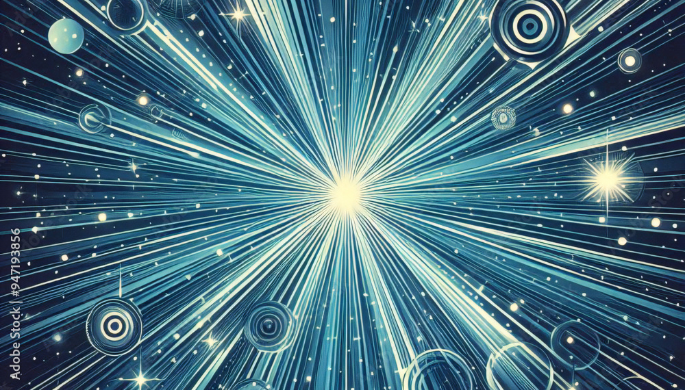 Pop art background. Comic pattern with starburst and halftone. Blue banner with dots and beams. Cartoon retro sunburst effect. Vintage sunshine texture. Funny superhero print. Vector illustration. Pop art background. Comic pattern with starburst and halftone. Blue banner with dots and beams. Cartoon retro sunburst effect. Vintage sunshine texture. Funny superhero print. Vector illustration.