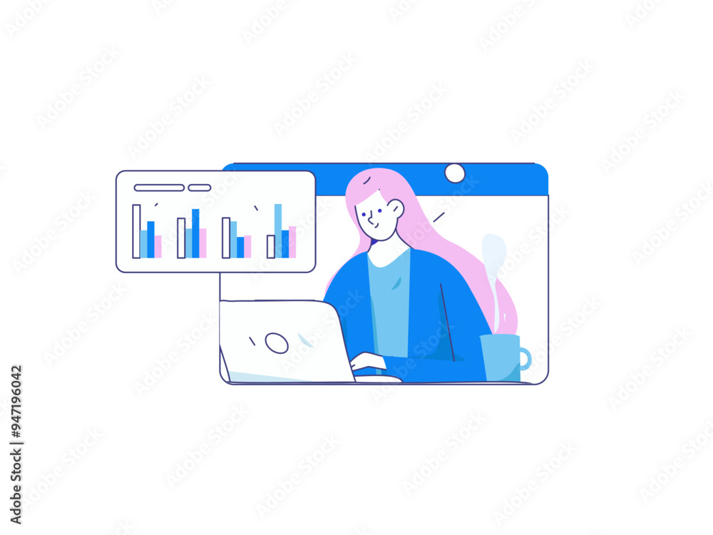 Flat vector illustration of business people operating work scene
Flat vector illustration of business people operating work scene
