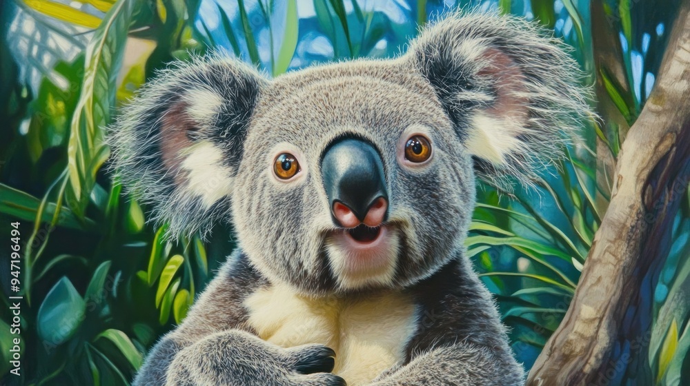 Fototapeta premium Cute Koala Looking at Camera