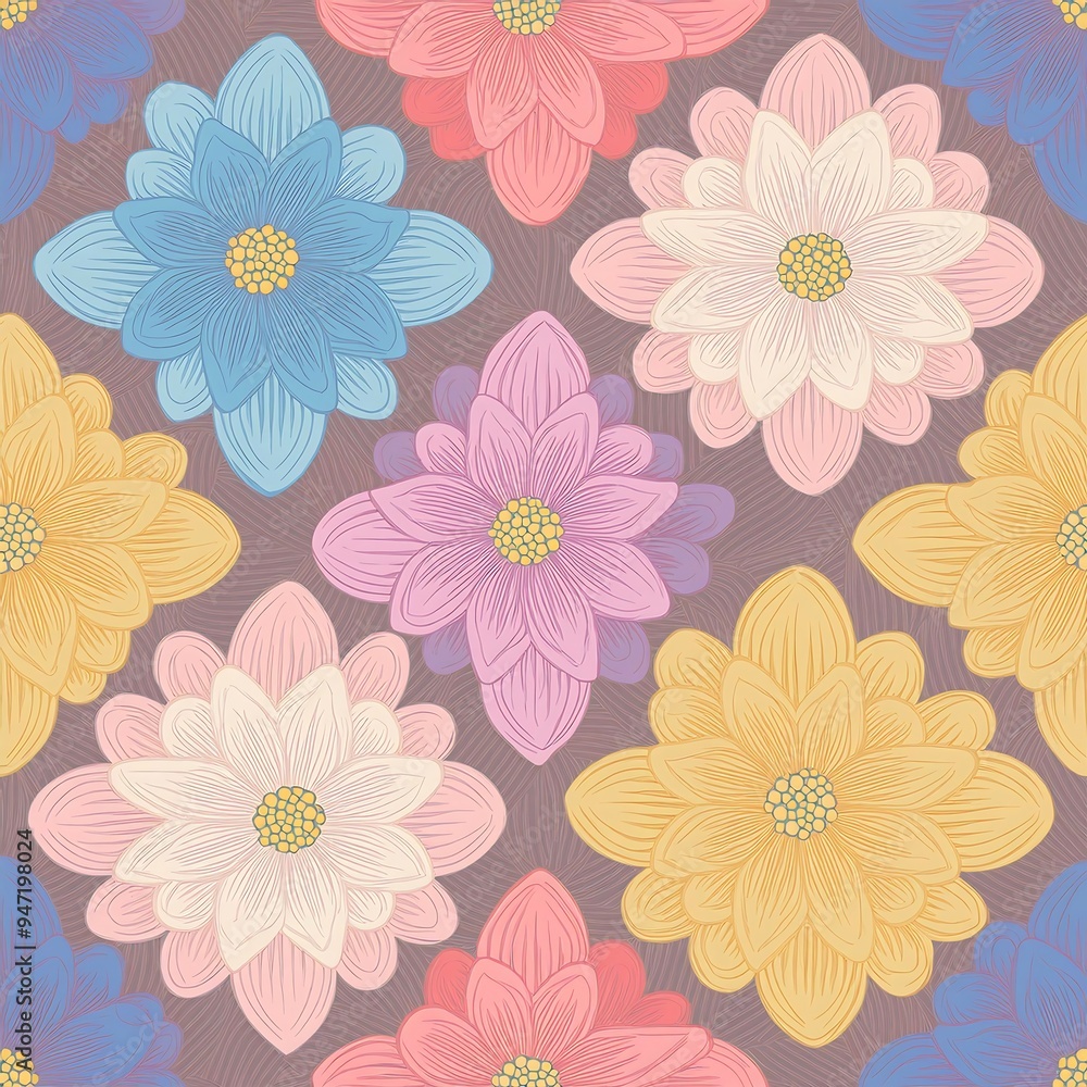 Seamless background pattern of tropical flowers Seamless background pattern of tropical flowers