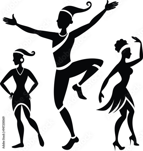Dancers Outline Silhouette Graphics Collection