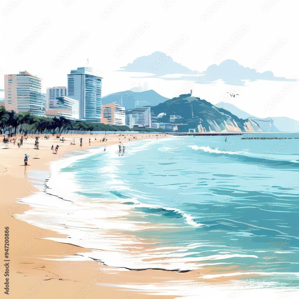 the AI Image Generator, beautiful beach with white sand and blue water. the AI Image Generator, beautiful beach with white sand and blue water.