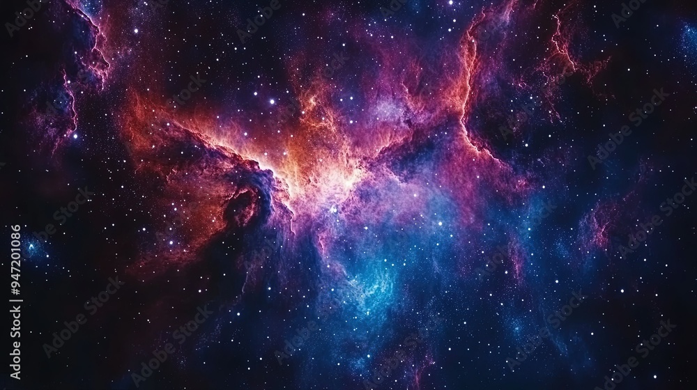 Fototapeta premium Cosmic Nebula with Stars and Galaxies