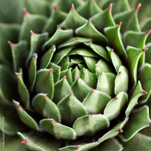 Detailed View of a Sempervivum Succulent